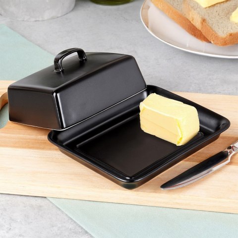 MASELNICZKA CERAMICZNA MASELNICA POJEMNIK NA MASŁO CZARNA VILDE 139679