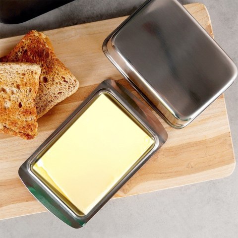 MASELNICZKA STALOWA BŁYSZCZĄCA MASELNICA POJEMNIK NA MASŁO EXCELLENT HOUSEWARE 139740