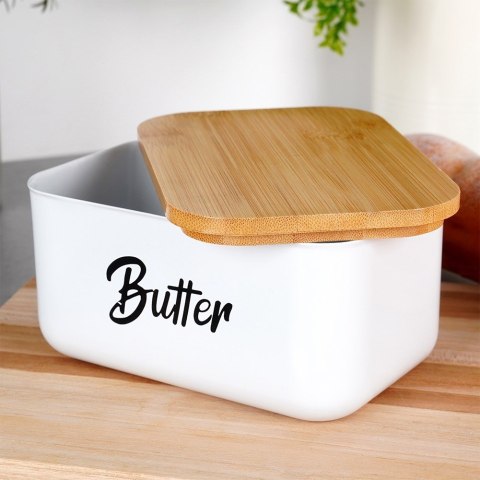 MASELNICZKA STALOWA MASELNICA BIAŁA POJEMNIK NA MASŁO VILDE 259630