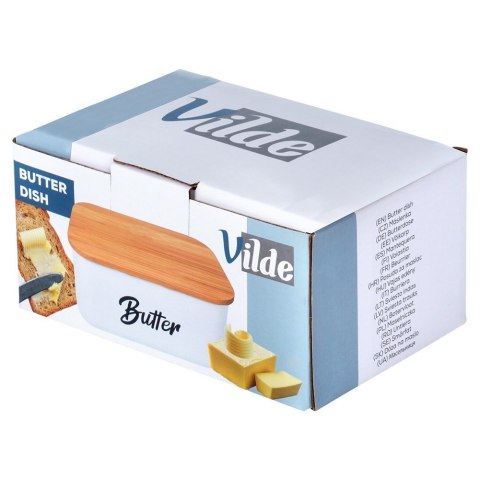 MASELNICZKA STALOWA MASELNICA BIAŁA POJEMNIK NA MASŁO VILDE 259630