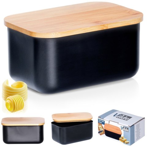 MASELNICZKA STALOWA MASELNICA CZARNA POJEMNIK NA MASŁO VILDE 259631