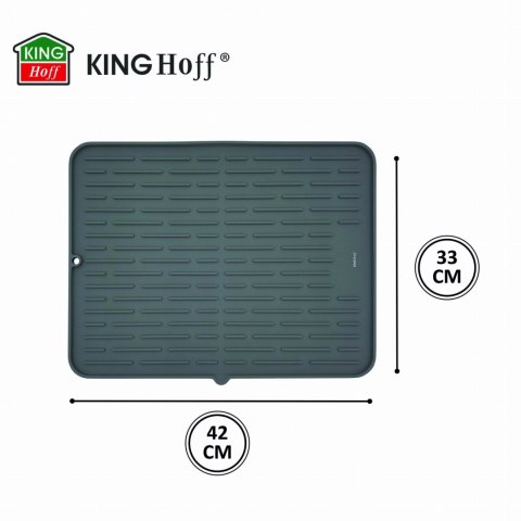 MATA DO SUSZENIA NACZYŃ SILIKONOWA 42X33CM SZARA KINGHOFF KH-1904