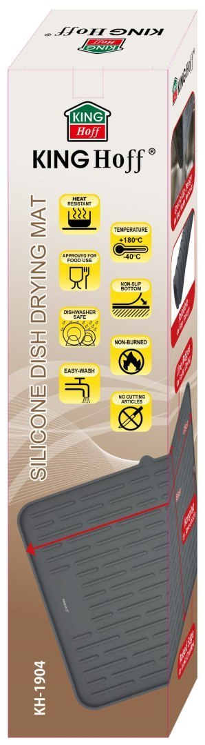 MATA DO SUSZENIA NACZYŃ SILIKONOWA 42X33CM SZARA KINGHOFF KH-1904