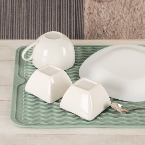 Mata do suszenia naczyń gumowa zielona ociekacz na blat 40x30.5cm ORION 155209