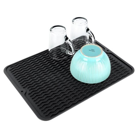 Mata do suszenia naczyń silikonowa czarna 40x30cm VILDE 229105