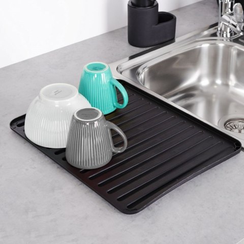 Mata ociekacz do suszenia naczyń czarna 39.5x30.5cm VILDE 229078
