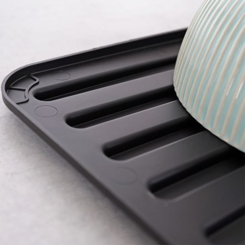 Mata ociekacz do suszenia naczyń czarna 39.5x30.5cm VILDE 229078