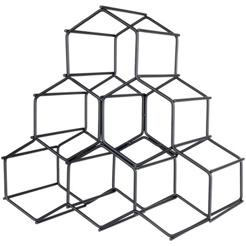 Metalowy stojak na wino butelki wina czarny do 6 butelek 29.5x28.5cm VILDE 229059