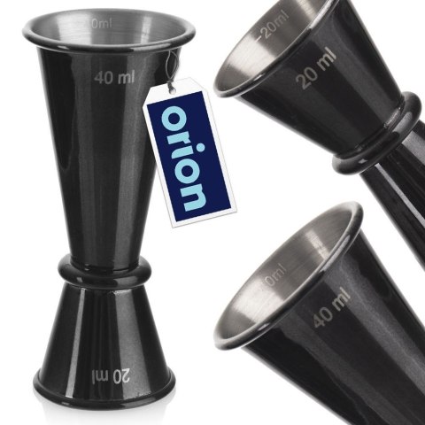 Miarka barmańska stalowa dwustronna barowa do drinków czarna 20/40 ml ORION 120553