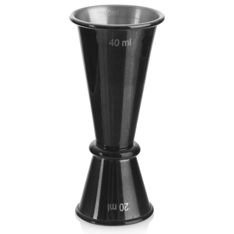Miarka barmańska stalowa dwustronna barowa do drinków czarna 20/40 ml ORION 120553