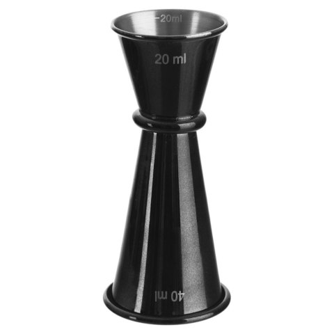 Miarka barmańska stalowa dwustronna barowa do drinków czarna 20/40 ml ORION 120553