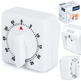 MINUTNIK KUCHENNY MECHANICZNY RĘCZNY TIMER 0-60MIN BIAŁY ORION 130739
