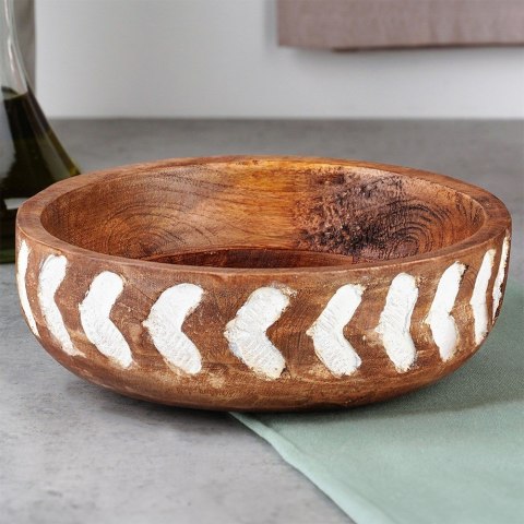 MISKA DREWNIANA DO SERWOWANIA PRZEKĄSEK SAŁATEK NA OWOCE 20CM 850ML VILDE 259688