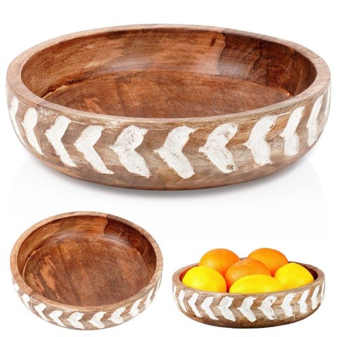MISKA DREWNIANA DO SERWOWANIA PRZEKĄSEK SAŁATEK NA OWOCE 24CM 1.3L VILDE 259689