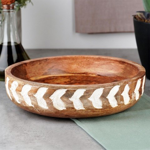 MISKA DREWNIANA DO SERWOWANIA PRZEKĄSEK SAŁATEK NA OWOCE 24CM 1.3L VILDE 259689