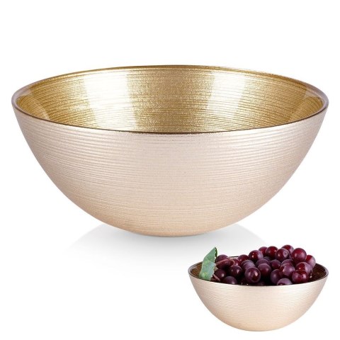Miseczka szklana złota do zupy na sałatkę przekąski chipsy 15cm 600ml VILDE 139260