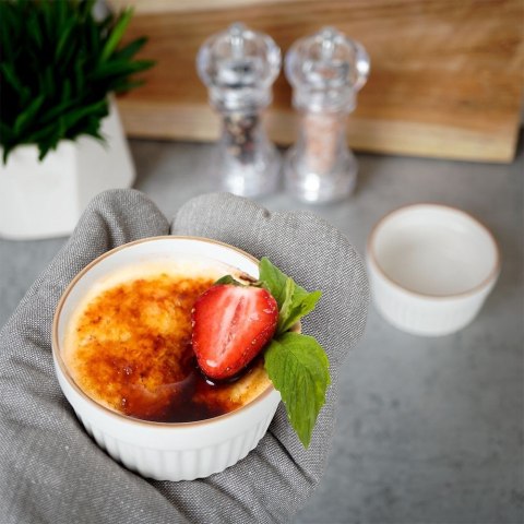 Miseczki do zapiekania kokilki porcelanowe do sosów piekarnika biała 9cm 170ml 2-ele EXCELLENT HOUSEWARE 259231