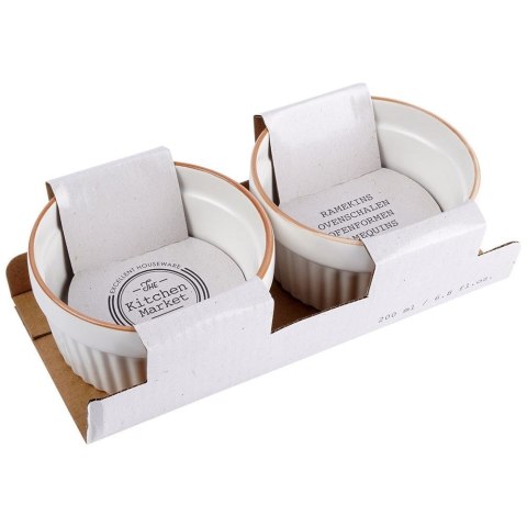 Miseczki do zapiekania kokilki porcelanowe do sosów piekarnika biała 9cm 170ml 2-ele EXCELLENT HOUSEWARE 259231
