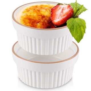 Miseczki do zapiekania kokilki porcelanowe do sosów piekarnika białe 11cm 275ml 2-ele EXCELLENT HOUSEWARE 259232