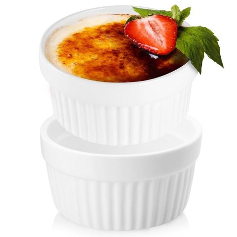 Miseczki kokilki ceramiczne do zapiekania piekarnika białe małe 9.5cm 170ml 2-ele EXCELLENT HOUSEWARE 111521
