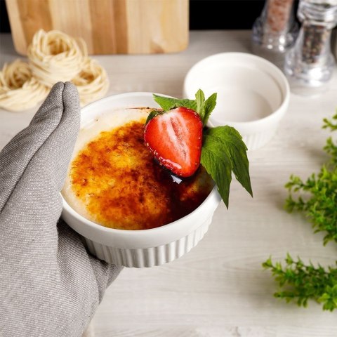 Miseczki kokilki ceramiczne do zapiekania piekarnika białe małe 9.5cm 170ml 2-ele EXCELLENT HOUSEWARE 111521