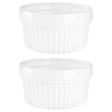Miseczki kokilki ceramiczne do zapiekania piekarnika białe małe 9.5cm 170ml 2-ele EXCELLENT HOUSEWARE 111521