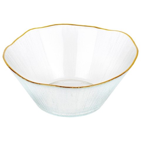 Miska sałatkowa do sałatki szklana złota 21cm 1.2L VILDE 139716