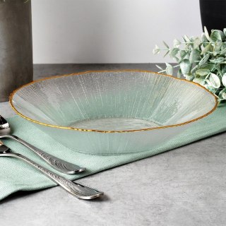 Miska sałatkowa do sałatki zupy szklana złota 20.5cm 500ml VILDE 139718