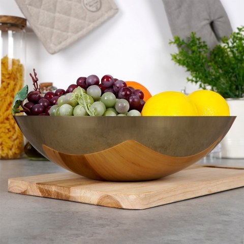 Miska stalowa na owoce warzywa przekąski słodycze złota 27.5cm 2.5L VILDE 139397