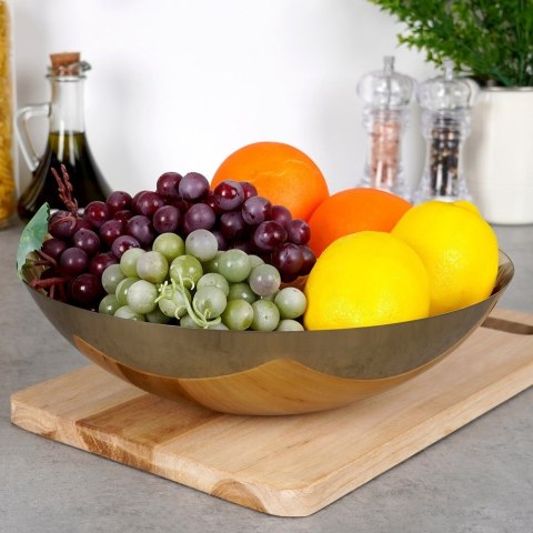 Miska stalowa na owoce warzywa przekąski słodycze złota 27.5cm 2.5L VILDE 139397