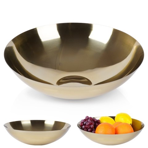 Miska stalowa na owoce warzywa przekąski słodycze złota 27.5cm 2.5L VILDE 139397