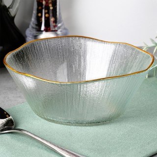 Miska szklana złota do zupy miseczka 15cm 500ml VILDE 139715