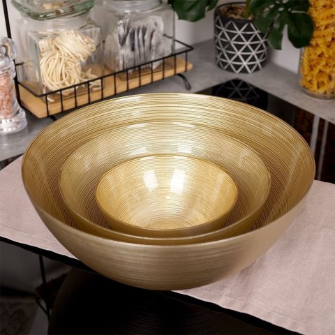 Miska szklana złota na sałatkę przekąski chipsy 21cm 1.7L VILDE 139261