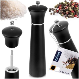 Młynek do pieprzu i soli przypraw ręczny drewniany czarny 21.5cm ORION 130236