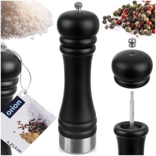 Młynek do pieprzu i soli przypraw ręczny drewniany czarny 21.5cm ORION 130237