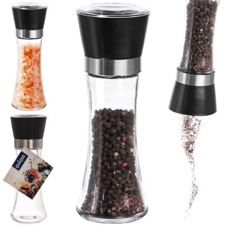 Młynek do pieprzu i soli przypraw ręczny szklany 18.5cm ORION 130195