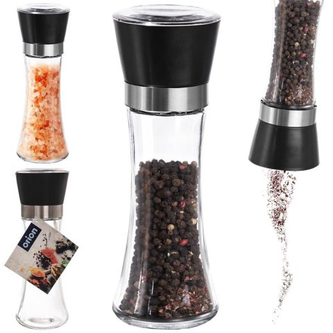 Młynek do pieprzu i soli przypraw ręczny szklany 18.5cm ORION 130195