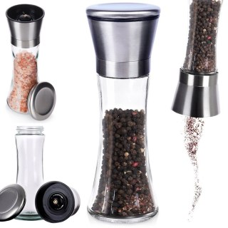 Młynek do pieprzu i soli przypraw ręczny szklany 19cm EXCELLENT HOUSEWARE 259368