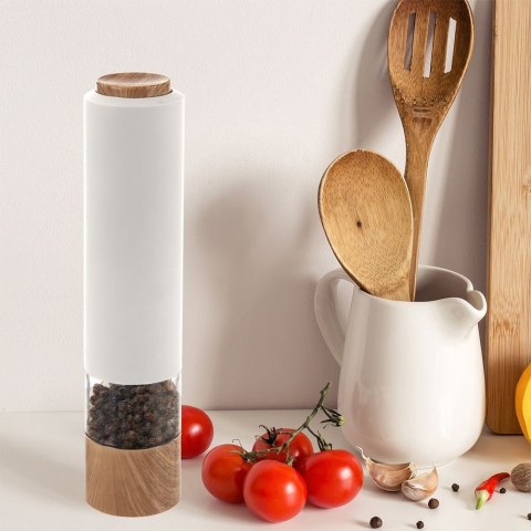 Młynek do soli i pieprzu przypraw elektryczny LED biały 23cm ORION 130232