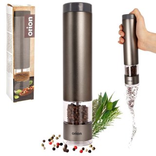 Młynek do soli i pieprzu przypraw elektryczny aluminiowy grafitowy ORION 130225