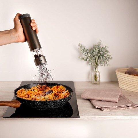 Młynek do soli i pieprzu przypraw elektryczny aluminiowy grafitowy ORION 130225