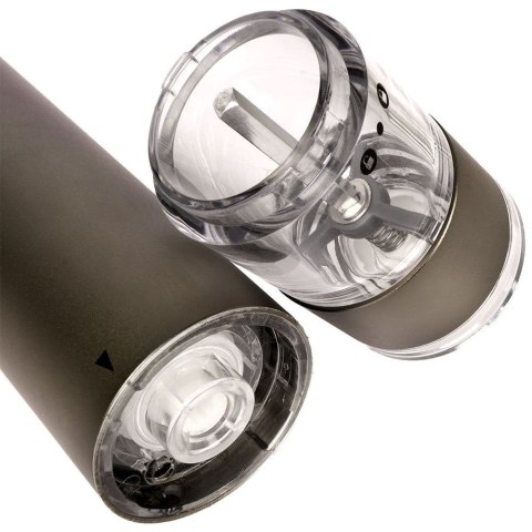 Młynek do soli i pieprzu przypraw elektryczny aluminiowy grafitowy ORION 130225