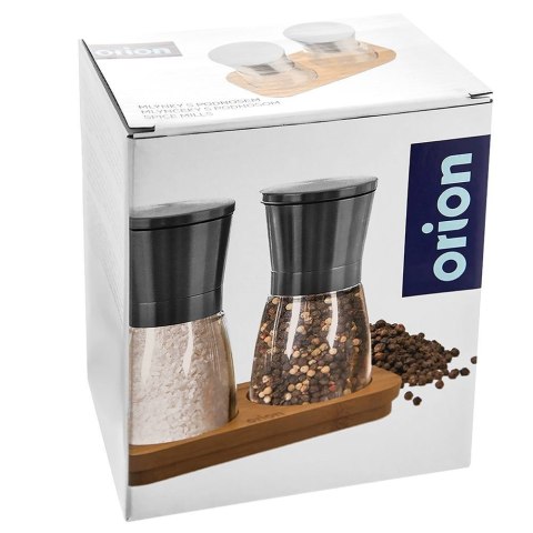 Młynki do pieprzu i soli młynek ręczny na stojaku 2x 170ml ORION 130228