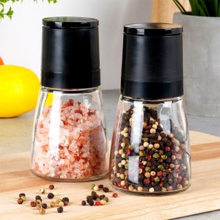 Młynki do pieprzu i soli przypraw młynek ręczny szklany 2-ele VILDE 259607
