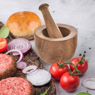 Moździerz kuchenny do przypraw leków ucierania ziół drewniany MANGO ORION 131034