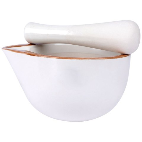 Moździerz kuchenny do przypraw ziół leków ceramiczny biały EXCELLENT HOUSEWARE 259320