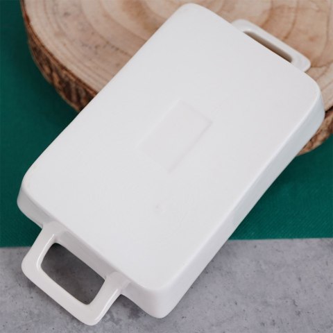 Naczynie żaroodporne porcelanowe białe prostokątne małe 20x10x4cm 300ml HIT 259200