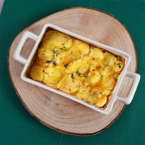 Naczynie żaroodporne porcelanowe białe prostokątne małe 20x10x4cm 300ml HIT 259200