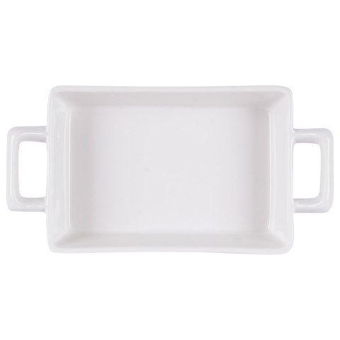 Naczynie żaroodporne porcelanowe białe prostokątne małe 20x10x4cm 300ml HIT 259200