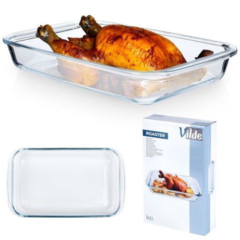 Naczynie żaroodporne szklane do piekarnika zapiekania 34.5x20.5x5cm 2.2L VILDE 259611